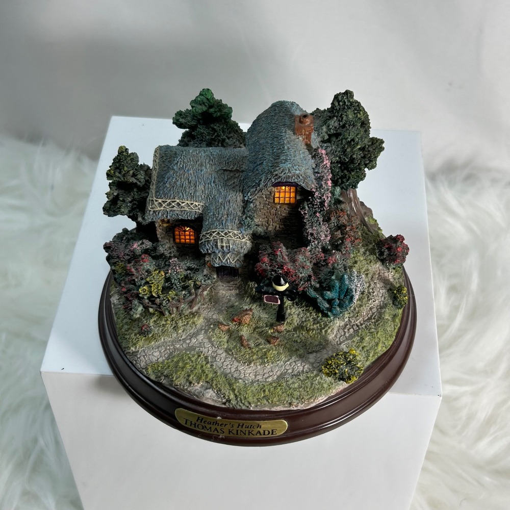Thomas Kinkade Heather's Hutch‎ Light Up Cottage Miniature Scene Collectible - Picture 2 of 6